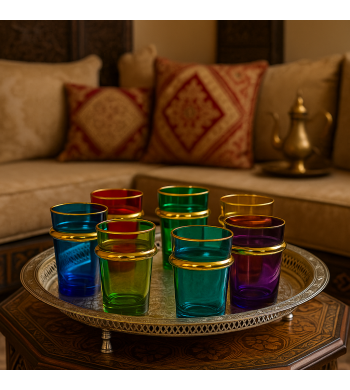 Set de 12 verres à thé Beldi Colors dorés