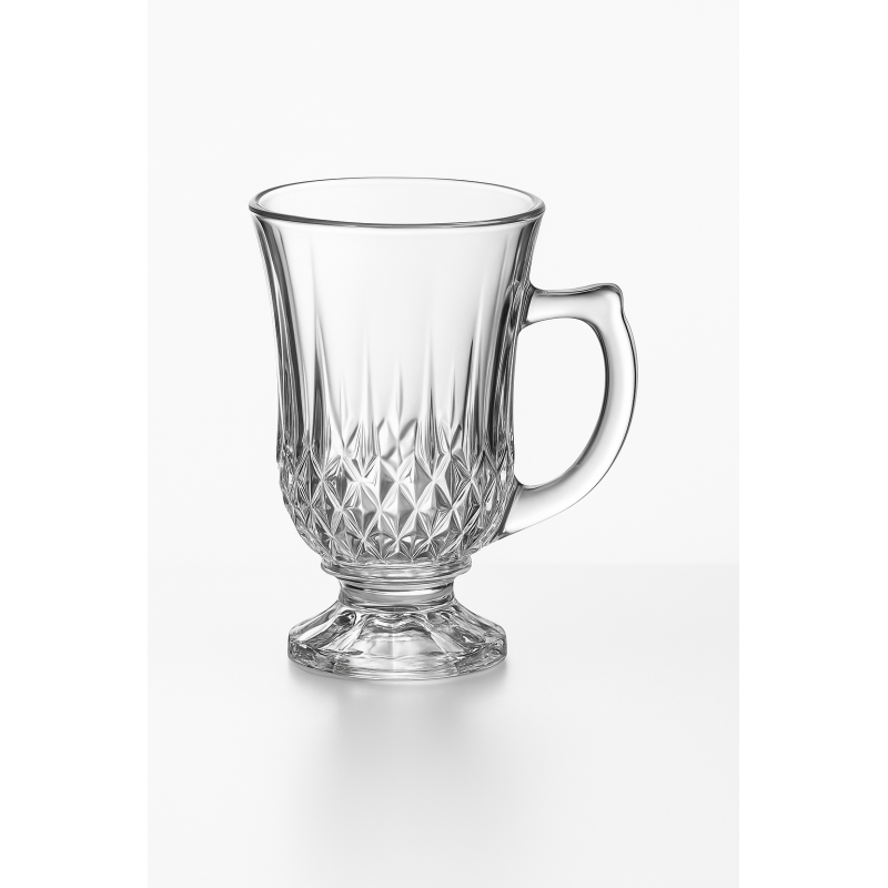 Lot de 6 verres à thé, set de verres transparents avec anse Lot de 6 verres à thé, set de verres transparents avec anse