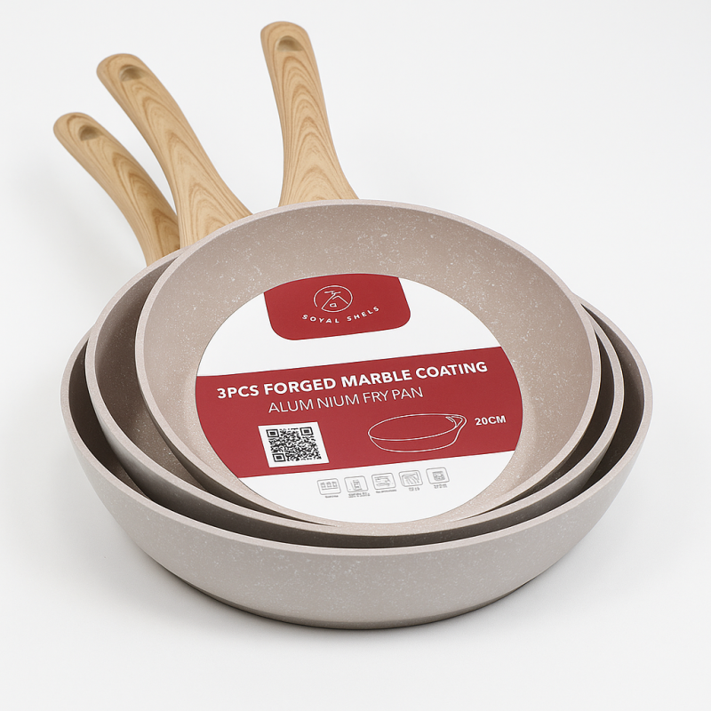 Set de 3 poêles induction beige Royal Swiss