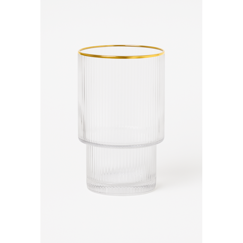 Set de 6 verres strié 300ml liseré doré