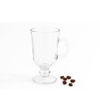 Set de 4 verres à café Irish Coffee en verre transparent avec anse