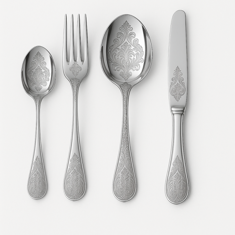 Ménagère arabesque 24 pièces - Set complet de couverts argentés 6 personnes Ménagère arabesque 24 pièces - Set complet de couverts argentés 6 personnes