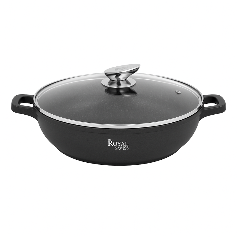 Marmite Royal Swiss – Casserole antiadhésive avec couvercle en verre Marmite Royal Swiss – Casserole antiadhésive avec couvercle en verre