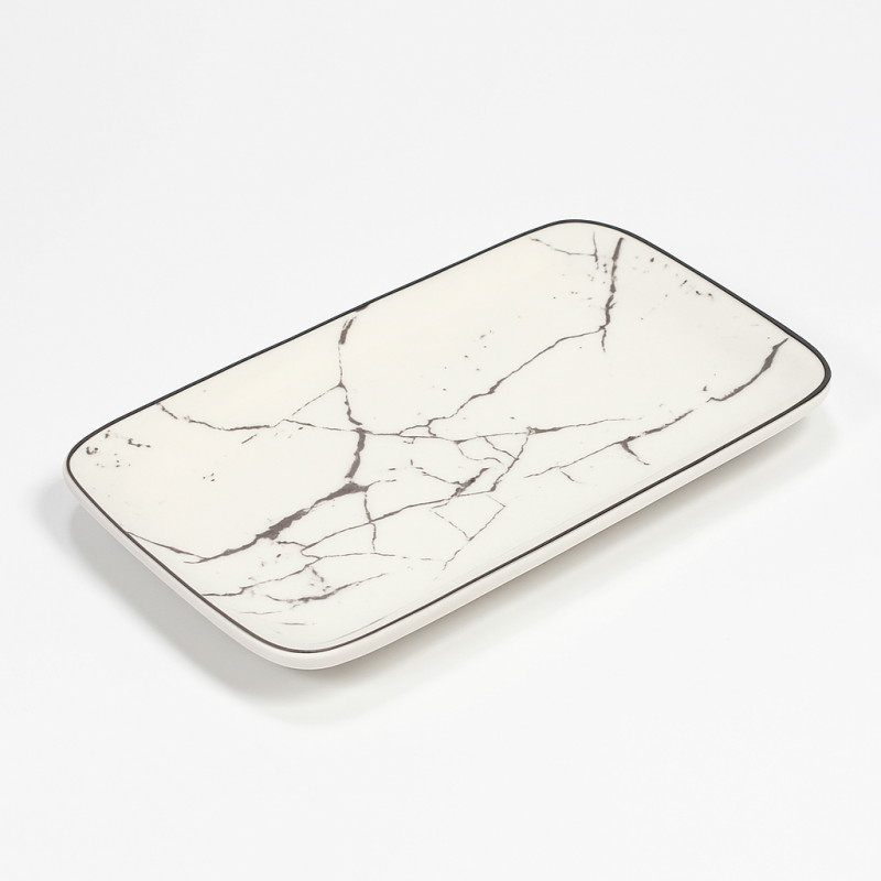 Assiette rectangulaire effet marbre 15cm – Design moderne et élégant en céramique Assiette rectangulaire effet marbre 15cm – Design moderne et élégant en céramique