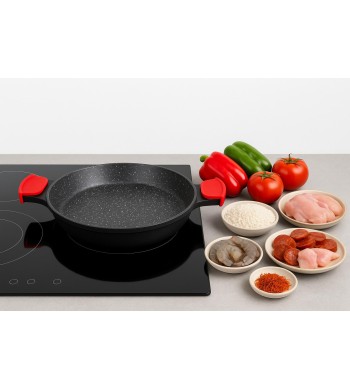 Poêle à Paella Antiadhésive en Pierre – Compatible Tous Feux, Induction & Vitrocéramique