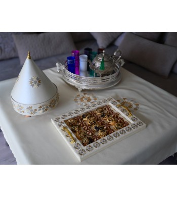 Nappe marocaine brodée Warda 140*140cm