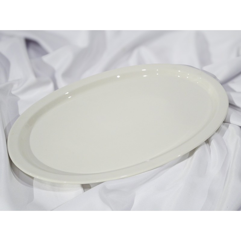Grand plat de service ovale en céramique