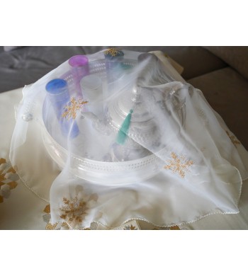 Voile de plateau brodé Najma 75cm