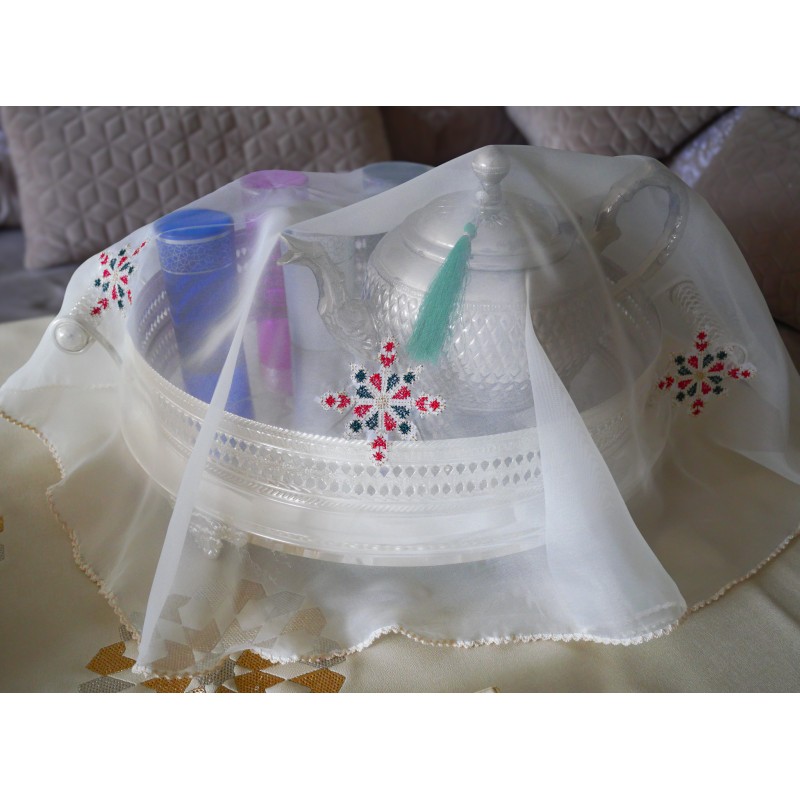Voile de plateau brodé Sultan 75cm Voile de plateau brodé Sultan 75cm