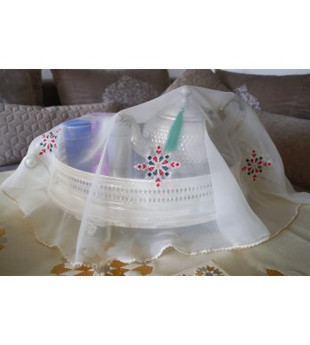 Voile de plateau brodé Sultan 75cm