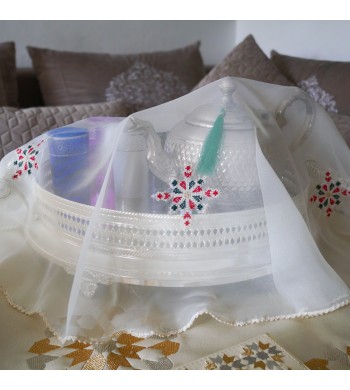 Voile de plateau brodé Sultan 75cm