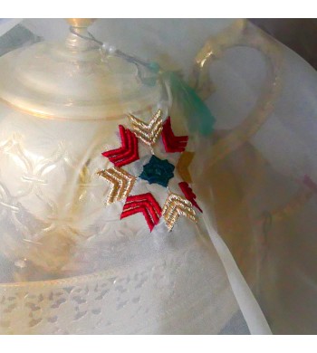 Voile de plateau brodé Lyla 75cm