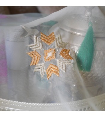 Voile de plateau brodé Warda 75cm