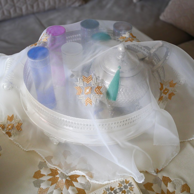 Voile de plateau brodé Warda 75cm