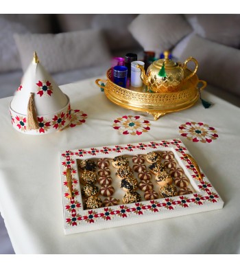 Tajine de présentation marocain avec bordures Lyla