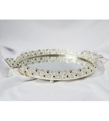Plateau miroir rond 25cm