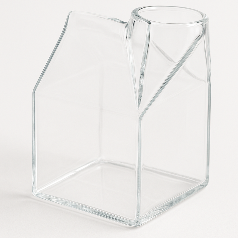 Carafe individuelle, brique de lait en verre 250ml Carafe individuelle, brique de lait en verre 250ml