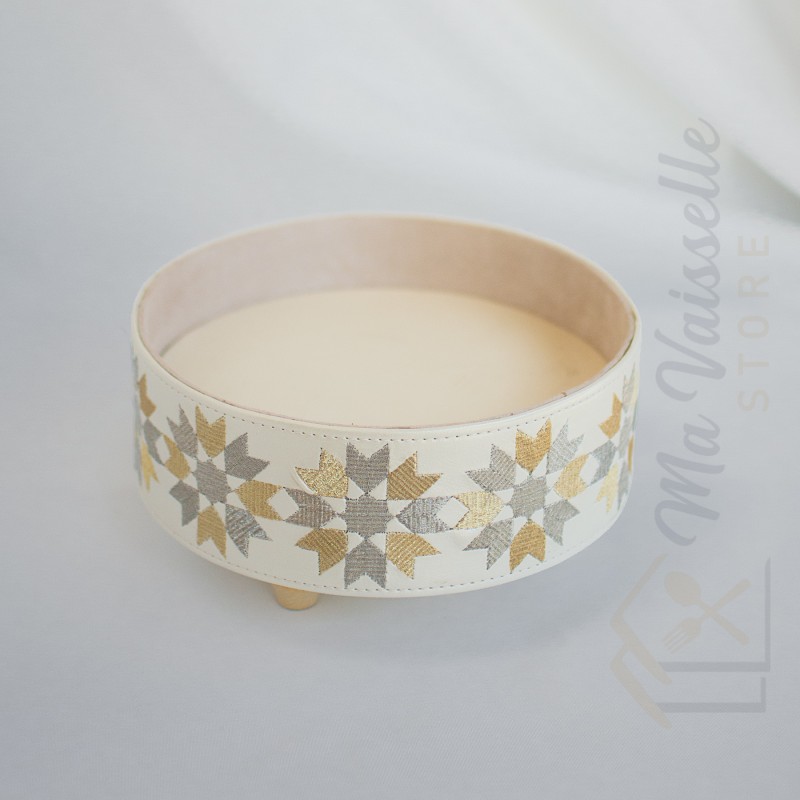 Plateau de présentation brodé rond Warda