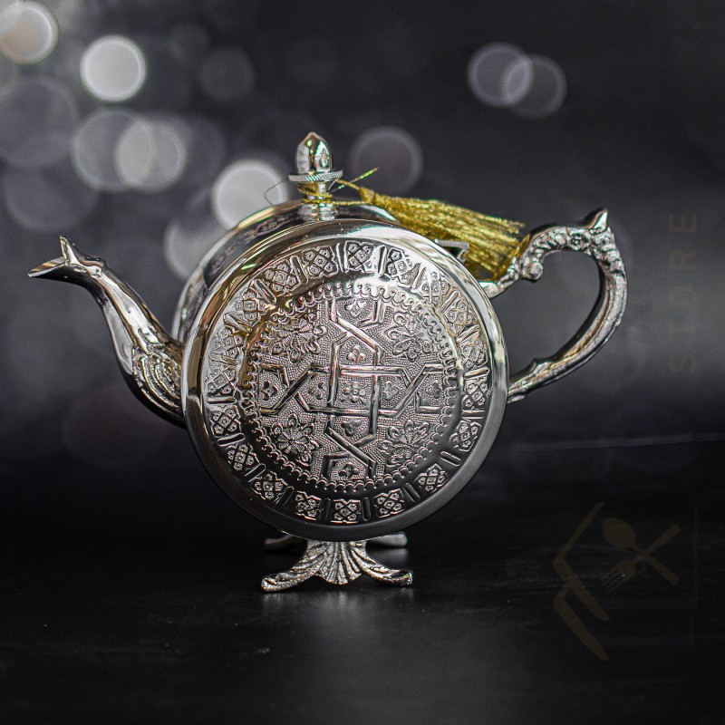 Théière authentique artisanale pour service à thé marocain