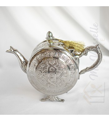 Théière authentique artisanale pour service à thé marocain