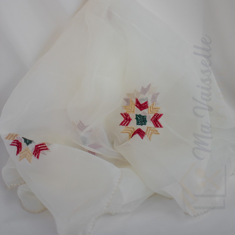 Voile de plateau brodé Lyla 75cm