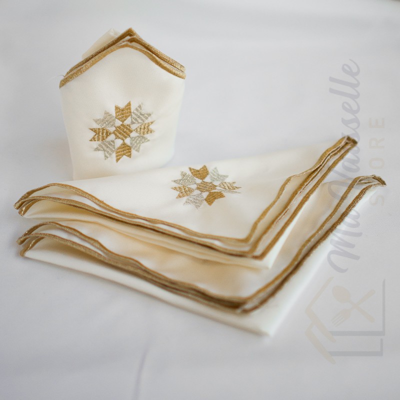 Set de 6 serviettes de table brodées Warda