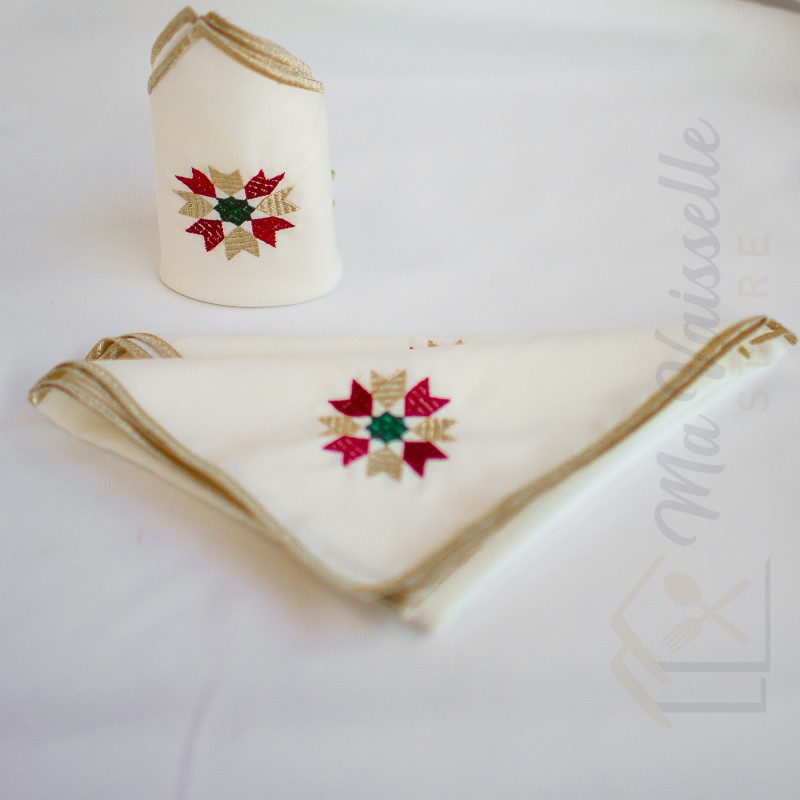 Set de 6 serviettes de table brodées Lyla