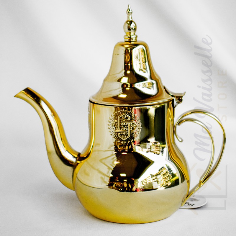 Théière marocaine dorée induction 0,8 litre