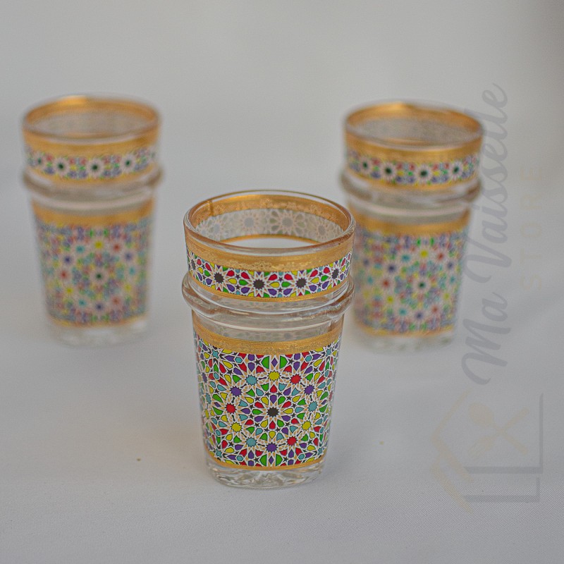 Set de 12 verres à thé marocain Zellige
