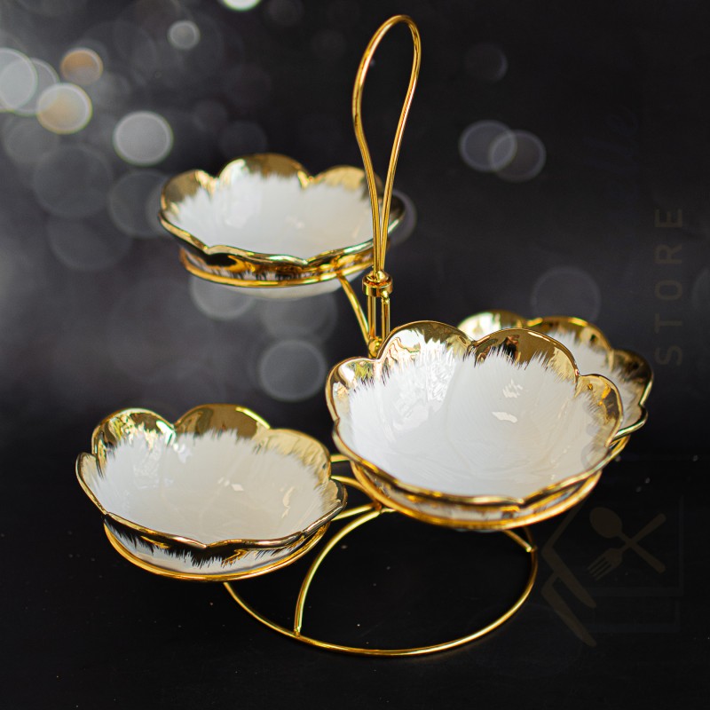 Présentoir apéritif 5 coupelles en céramique