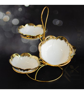 Présentoir apéritif 5 coupelles en céramique