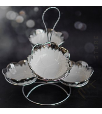 Présentoir apéritif 5 coupelles en céramique