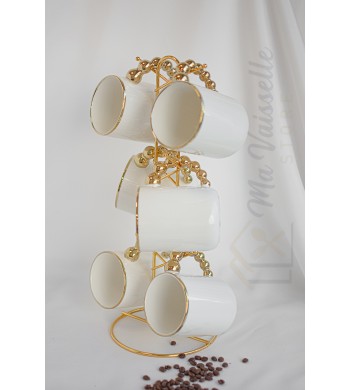 Service à café grandes tasses avec support design