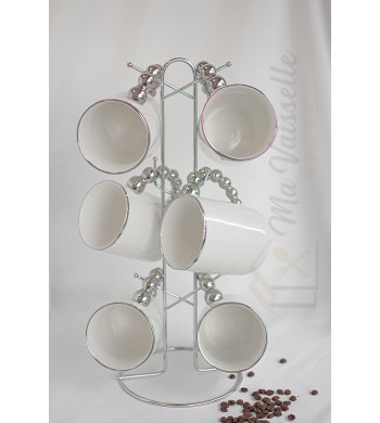 Service à café grandes tasses avec support design