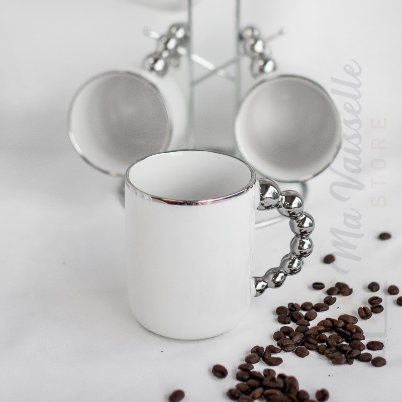 Service à café grandes tasses avec support design