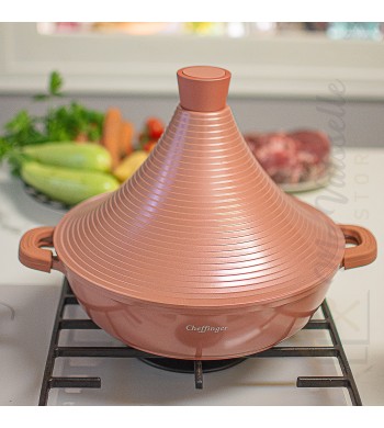 Marmite à Tajine turbo rose tous feux dont induction 28cm