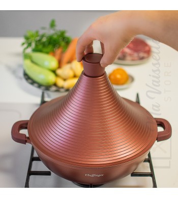 Plat à Tajine induction rouge cuivre Cheffinger 32cm