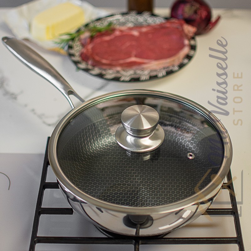Casserole inox induction nid d'abeille