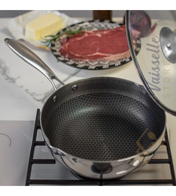 Casserole inox induction nid d'abeille