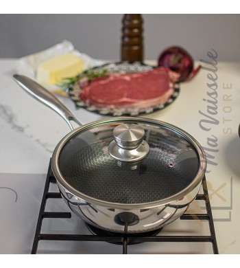 Casserole inox induction nid d'abeille