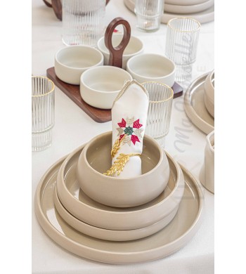 Set de 6 serviettes de table brodées Lyla