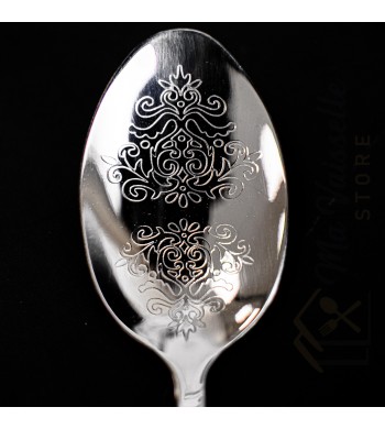 Ménagère coffret de 24 couverts acier inoxydable gravures arabesques