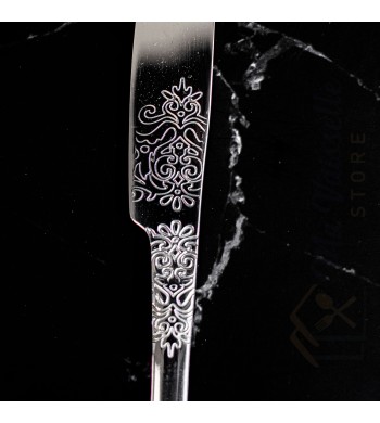 Ménagère coffret de 24 couverts acier inoxydable gravures arabesques