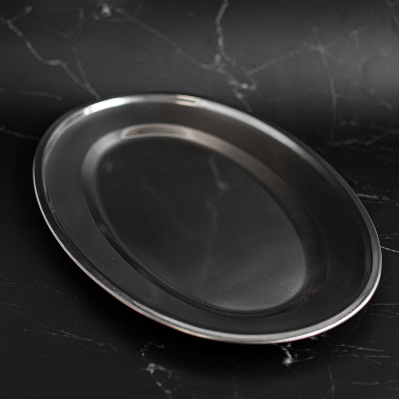 Grand plat de service en inox ovale
