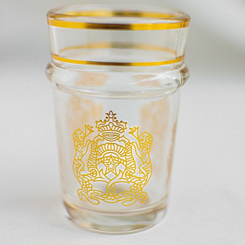 Set de 6 verres à thé marocain Watani doré