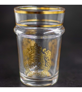 Set de 6 verres à thé marocain Watani doré