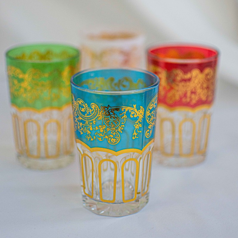 Set de 12 verres à thé marocain traditionnels