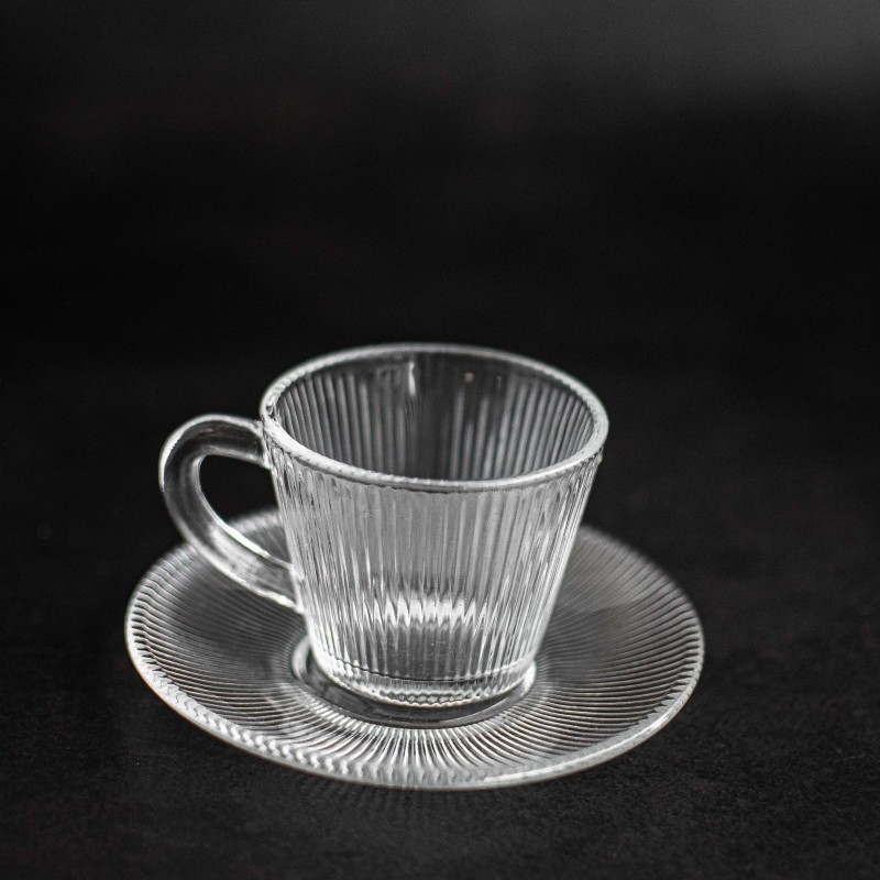 Service à café espresso en verre 12 pièces