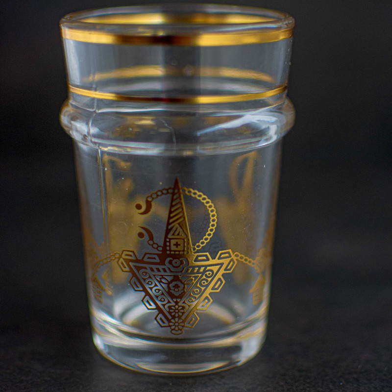 Set de 6 verres à thé marocain Amazigh doré