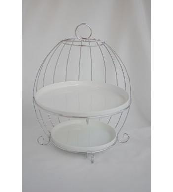 Présentoir à gâteaux 2 étages cage